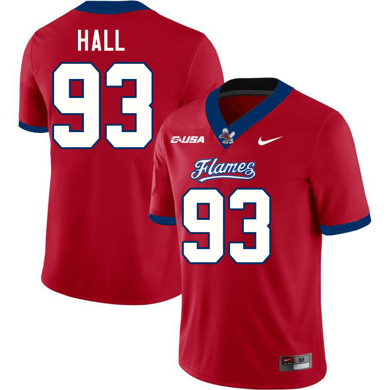 Liberty Flames #93 Eli Hall College Football Jerseys Stitched-Red